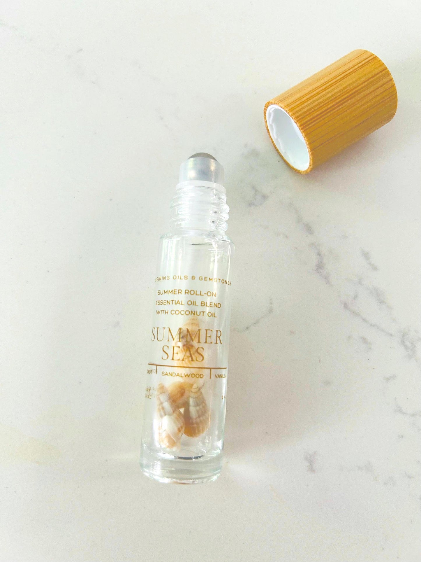 Summer Aromatherapy Roll-On: Coconut, Sandalwood & Vanilla Essential Oils • Summer Vibe