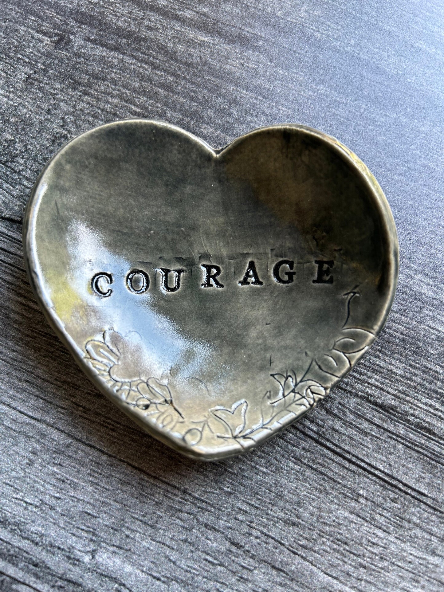Handmade Ceramic Heart Ring Dish: Trinket Tray • Vibe Jewelry Holder