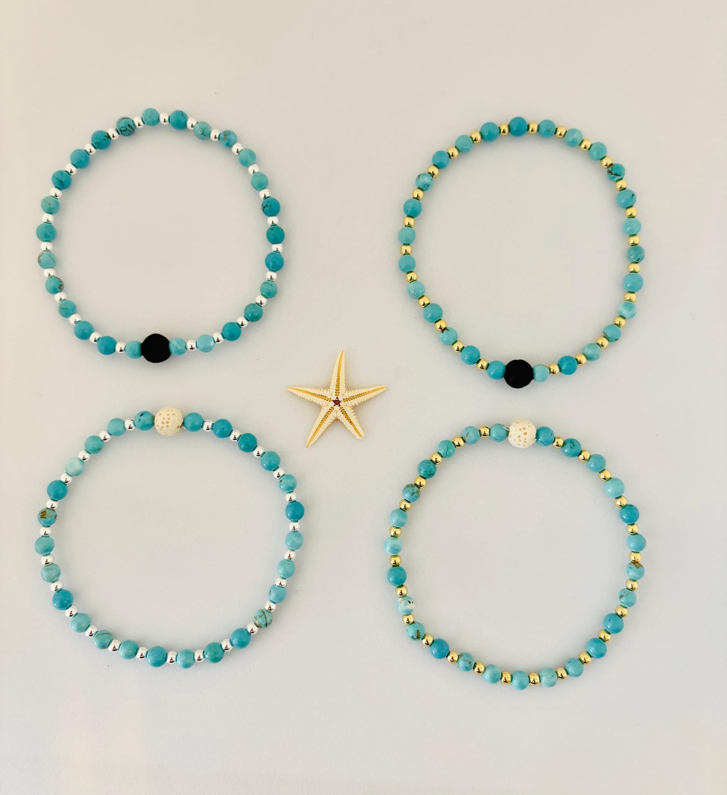Turquoise Gemstone Diffuser Bracelet: Minimalist Aromatherapy Jewelry