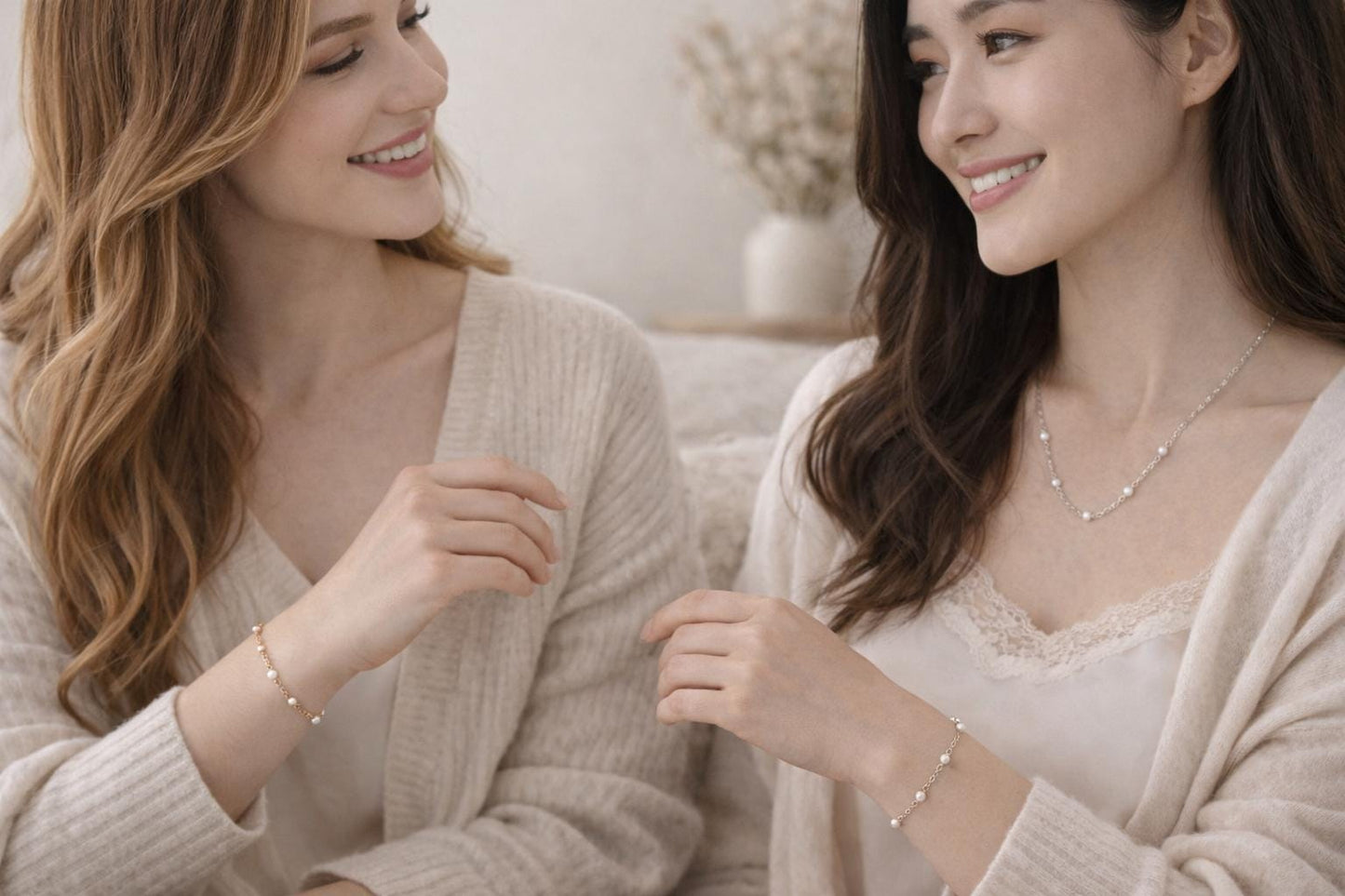 Freshwater Pearl Station Bracelet: Gold or Silver • Minimal Pearl Bracelet • Dainty Anytime Jewelry • Gift for Her