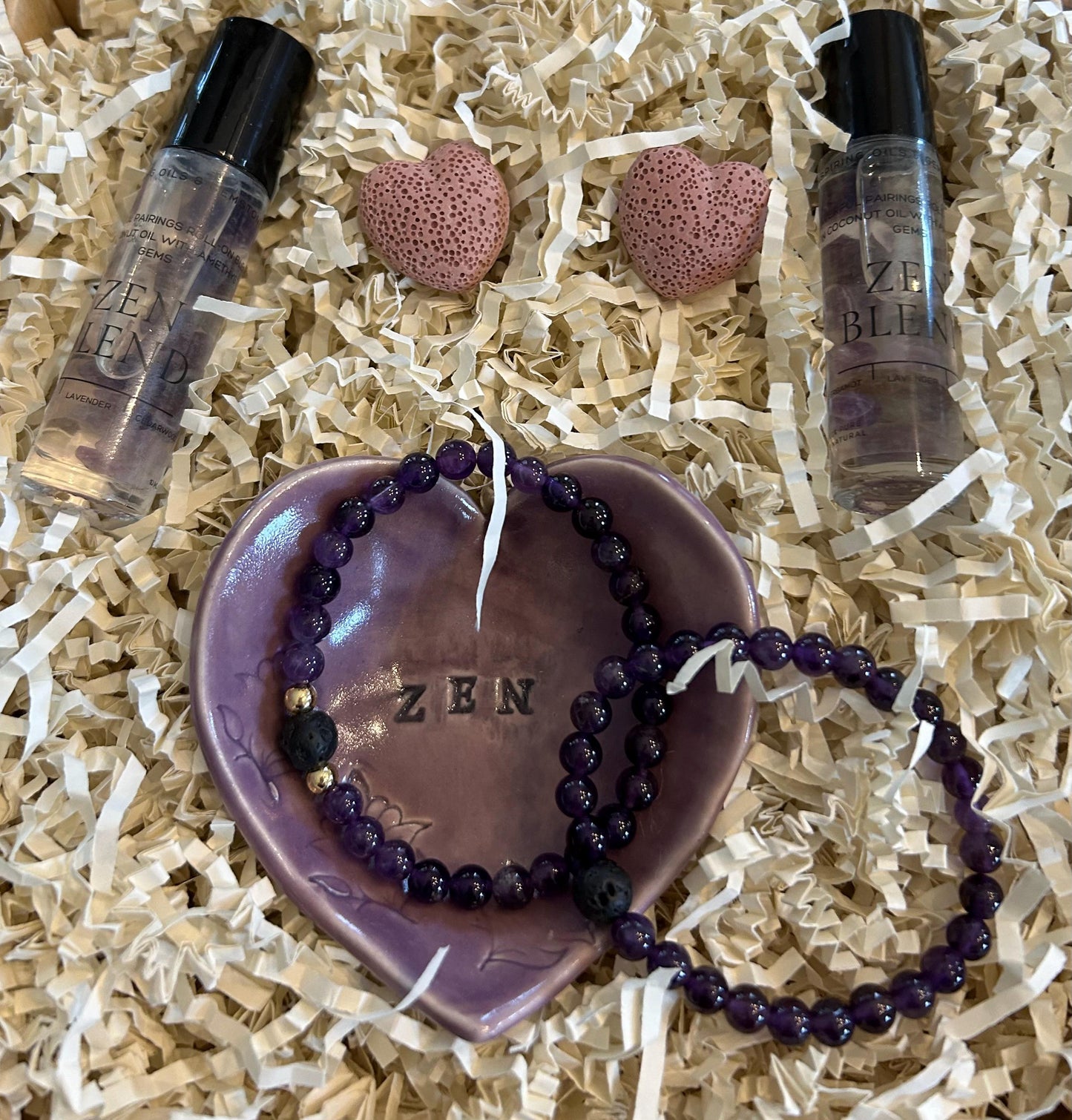 Mother Daughter and Best Friend Gift Box: Matching Gemstone Bracelets • Aromatherapy Set • Love, Zen or Joy Vibe