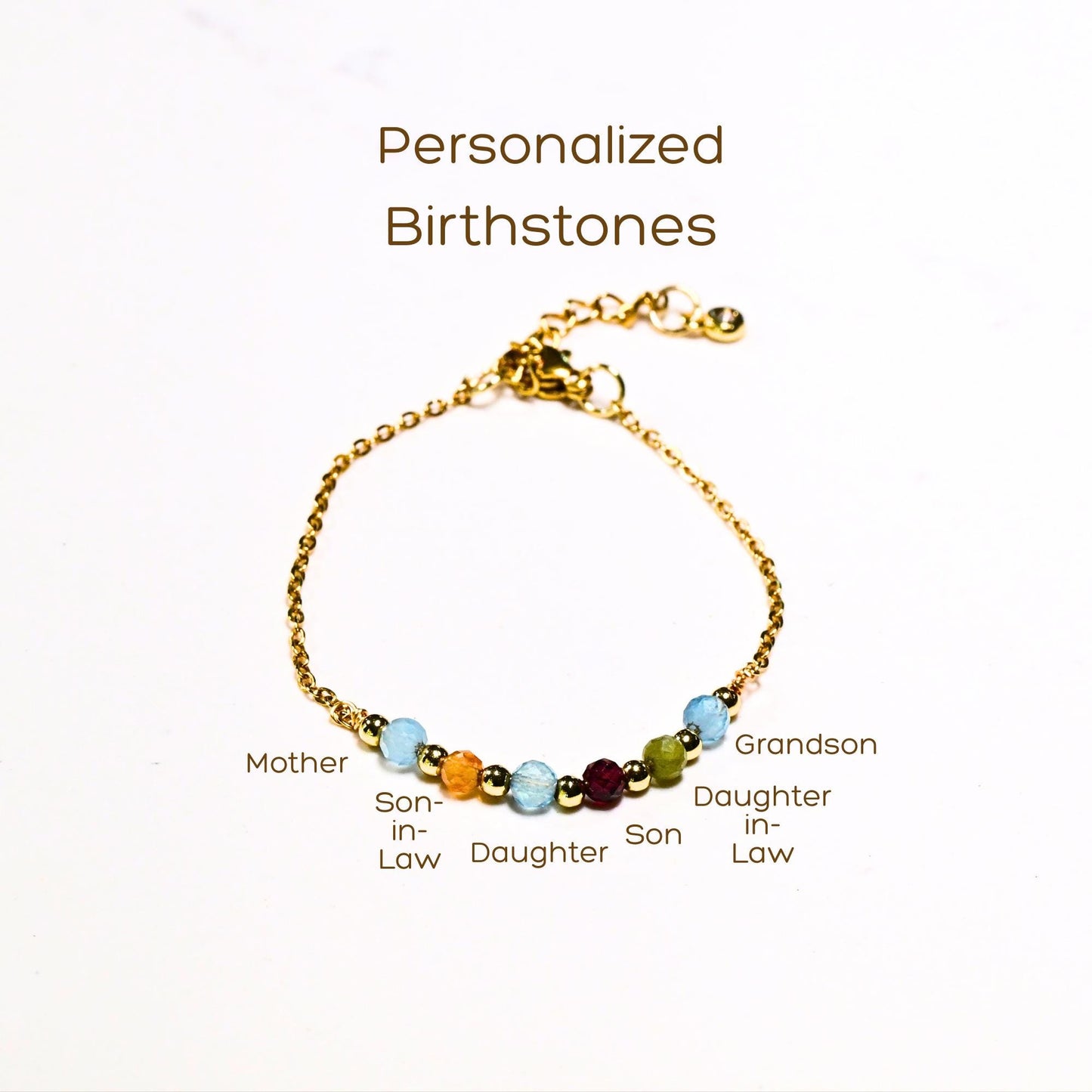 Dainty Birthstone Necklace: Gold or Silver • Personalized Family Gemstone Jewelry