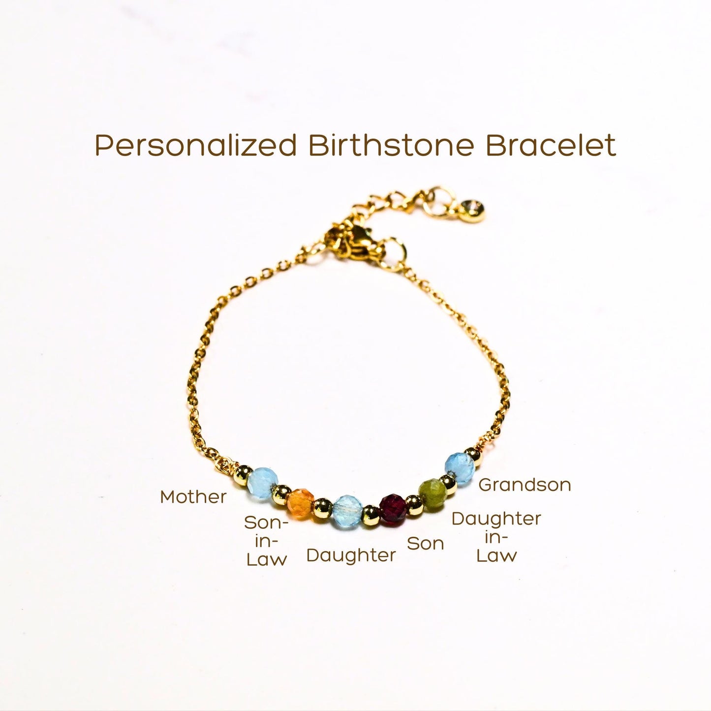 Dainty Family Birthstone Bracelet: Gold or Silver • Personalized Gemstone Jewelry