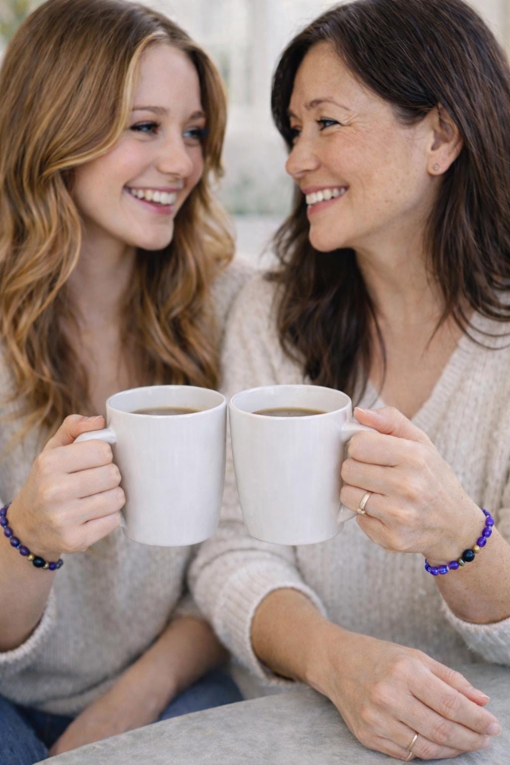 Mother Daughter and Best Friend Gift Box: Matching Gemstone Bracelets • Aromatherapy Set • Love, Zen or Joy Vibe
