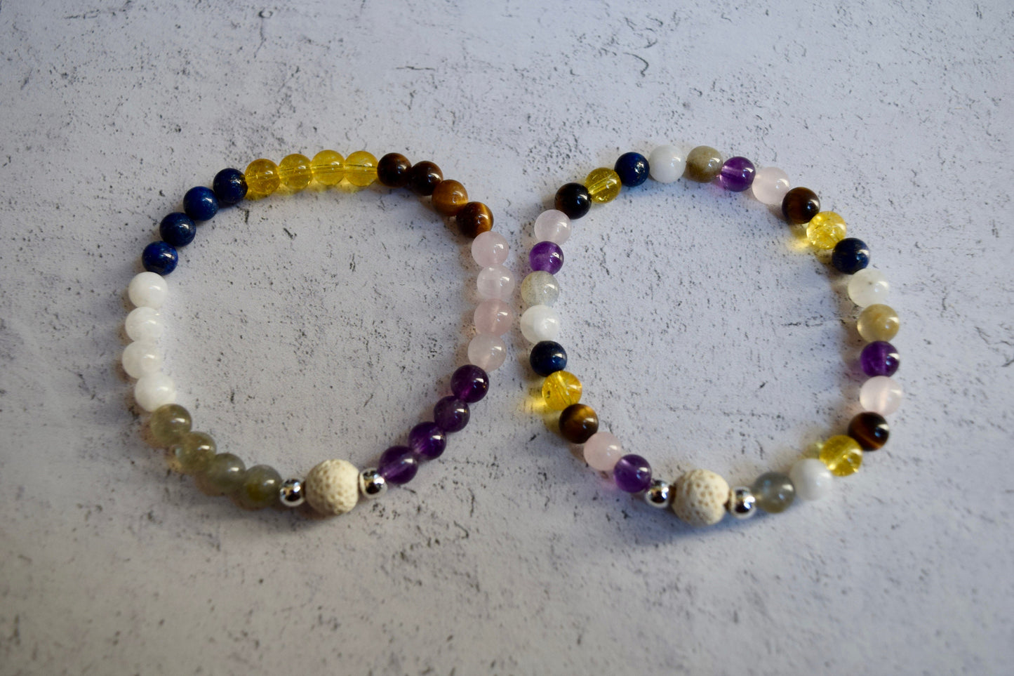 Gemstone Essential Oil Diffuser Bracelet: Lava Bead Aromatherapy • Relaxation Gift for Wellbeing