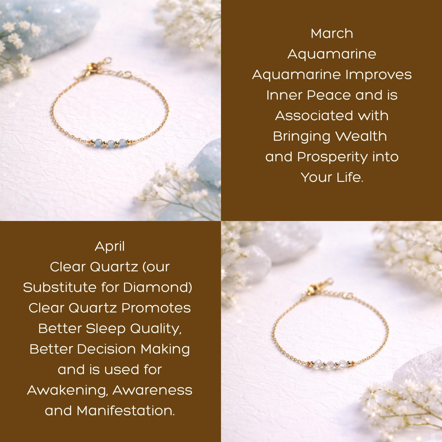 Dainty Family Birthstone Bracelet: Gold or Silver • Personalized Gemstone Jewelry