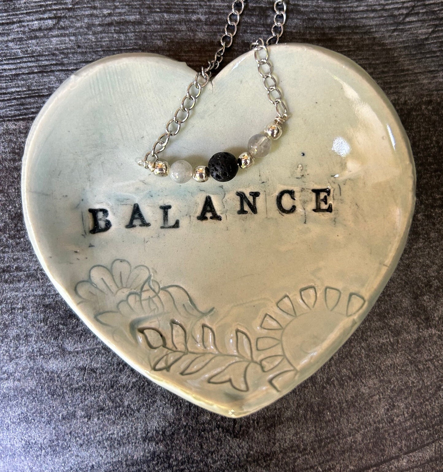 Balance Gift Box: Labradorite Minimalistic Gemstone Bracelet • Crystal Essential Oil Roll-On • Diffuser Oils • Room, Body and Hair Mist • Ceramic Handmade Dish • Sachet