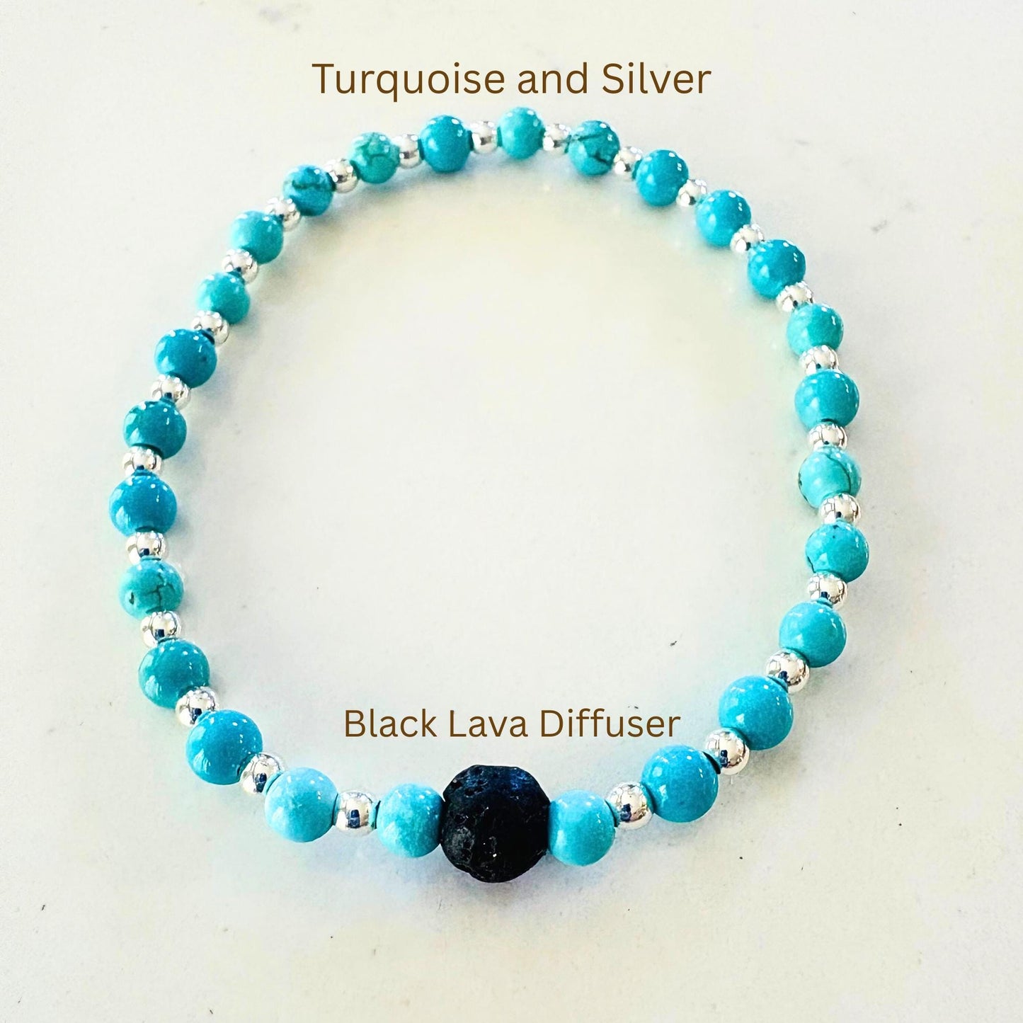 Turquoise Gemstone Diffuser Bracelet: Minimalist Aromatherapy Jewelry