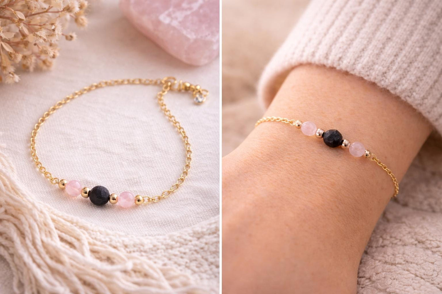 Gemstone Diffuser Bracelet: Lava Bead Aromatherapy • Essential Oil Jewelry