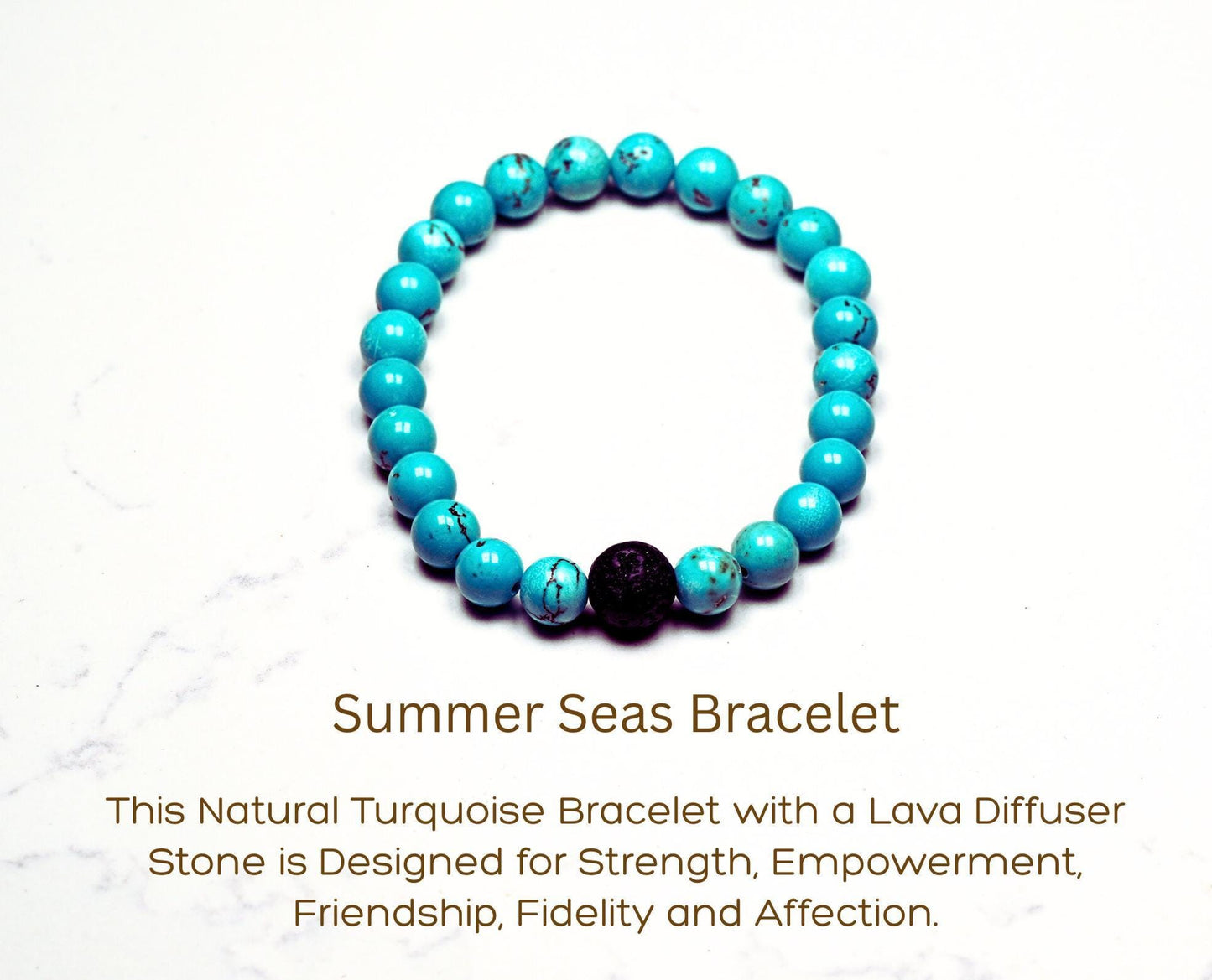 Men's Turquoise Gemstone Bracelet: Summer Aromatherapy Diffuser • Strength & Empowerment