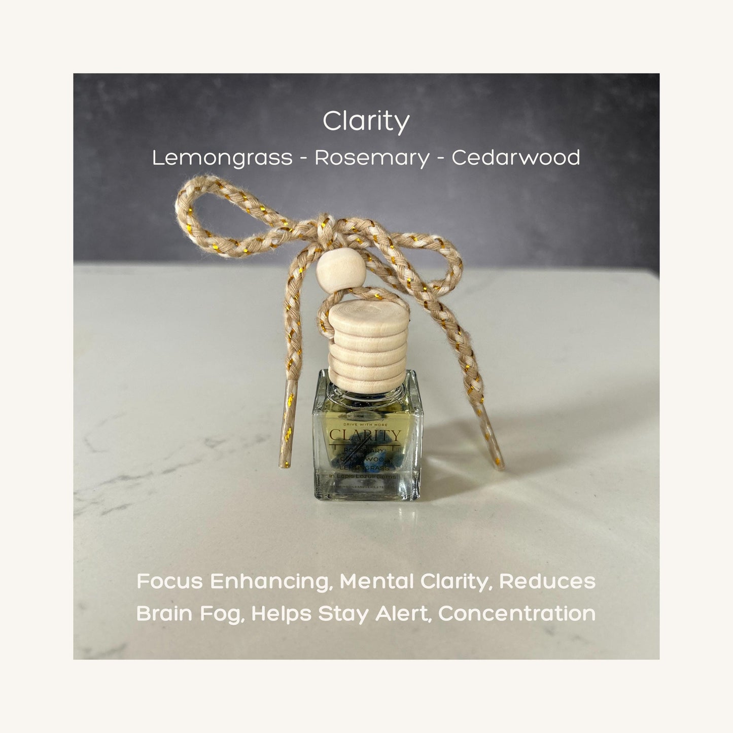 Pure Essential Oil Car Diffuser: Hanging Car Diffuser with Aromatherapy Oils & Gems • Vitality• Joy • Energy • Clarity • Courage • A Joyful Gift