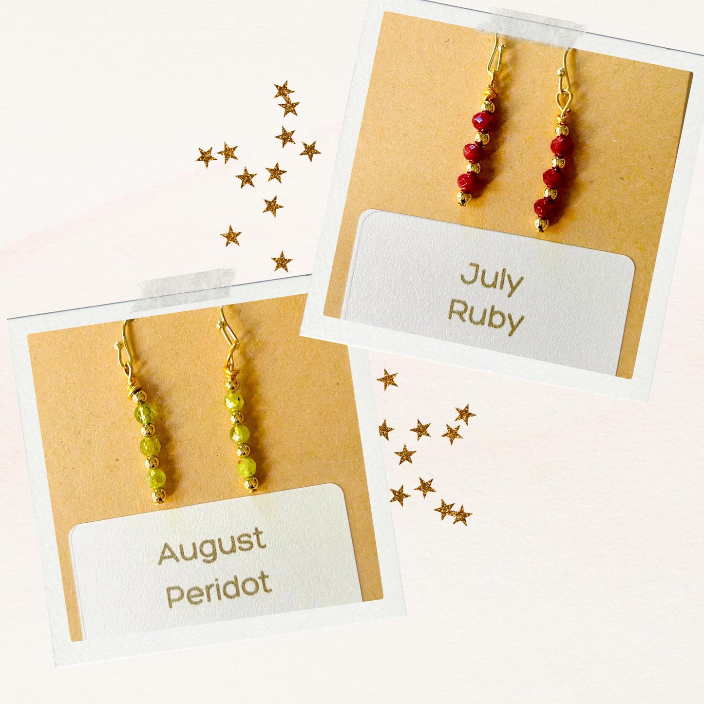 Dainty Birthstone Earrings for Moms, Sisters and Friends • Gold or Silver • Free to Personalize Your Family Gemstone Jewelry