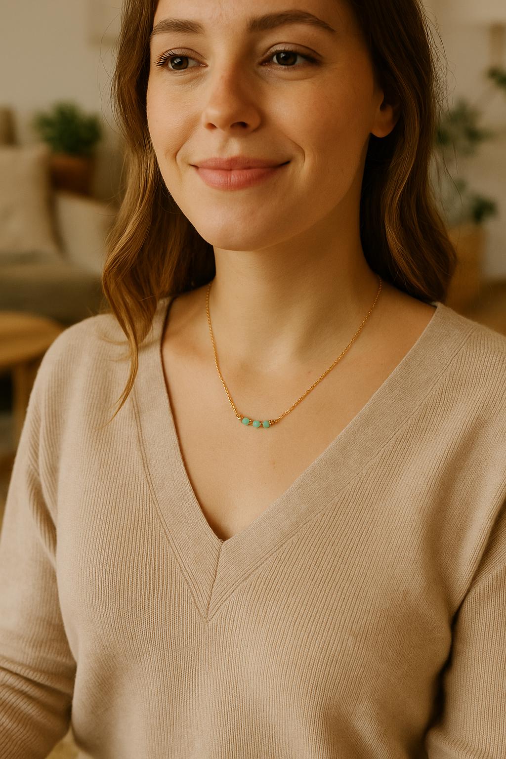 Dainty Birthstone Necklace: Gold or Silver • Personalized Family Gemstone Jewelry