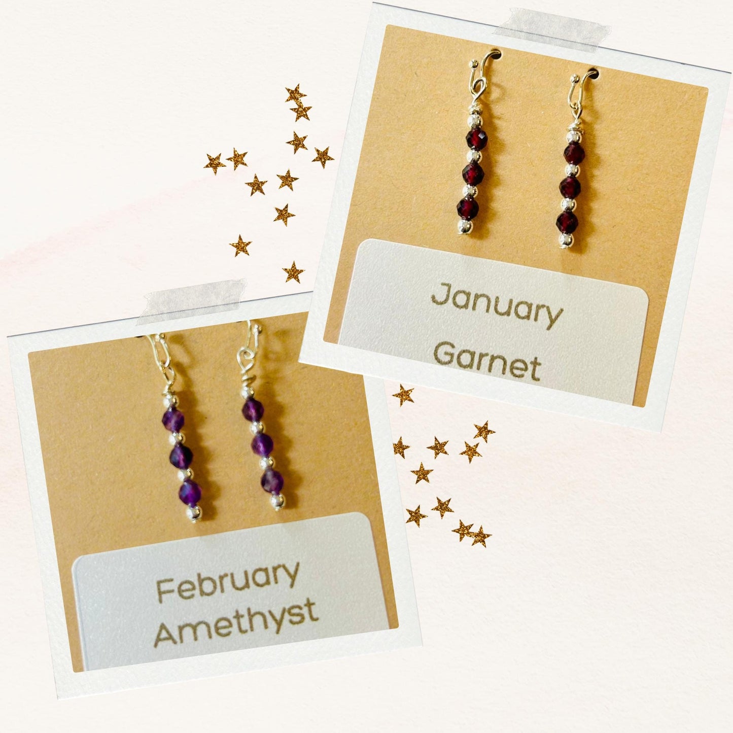 Dainty Birthstone Earrings for Moms, Sisters and Friends • Gold or Silver • Free to Personalize Your Family Gemstone Jewelry