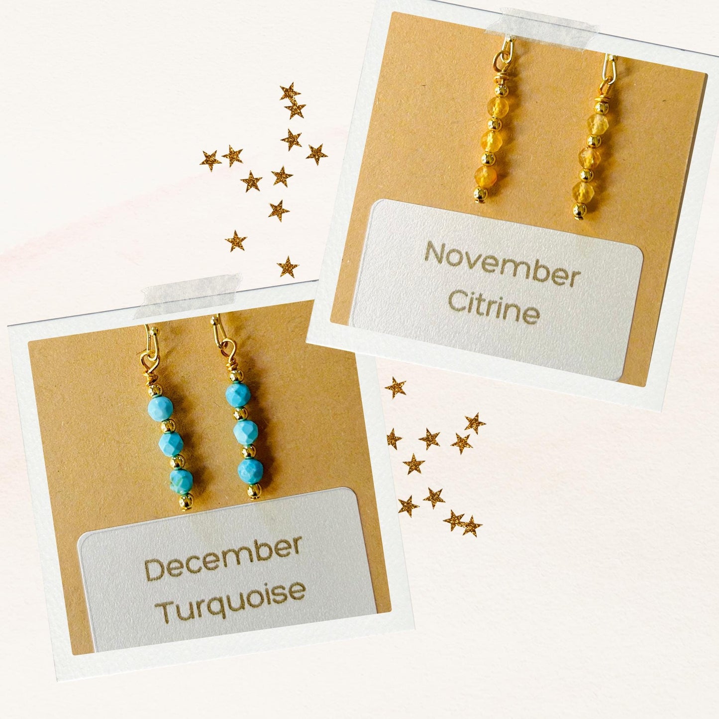 Dainty Birthstone Earrings for Moms, Sisters and Friends • Gold or Silver • Free to Personalize Your Family Gemstone Jewelry