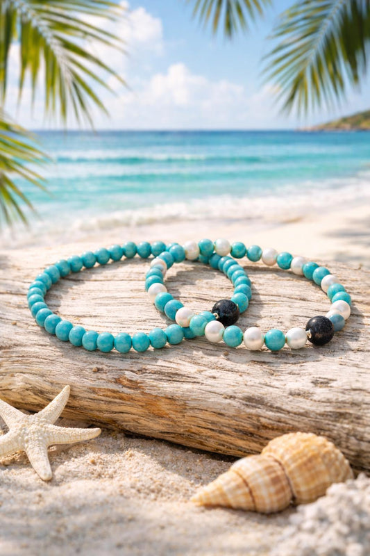 Dainty Turquoise Bracelet: 4mm Gemstone • Summer Friendship Jewelry