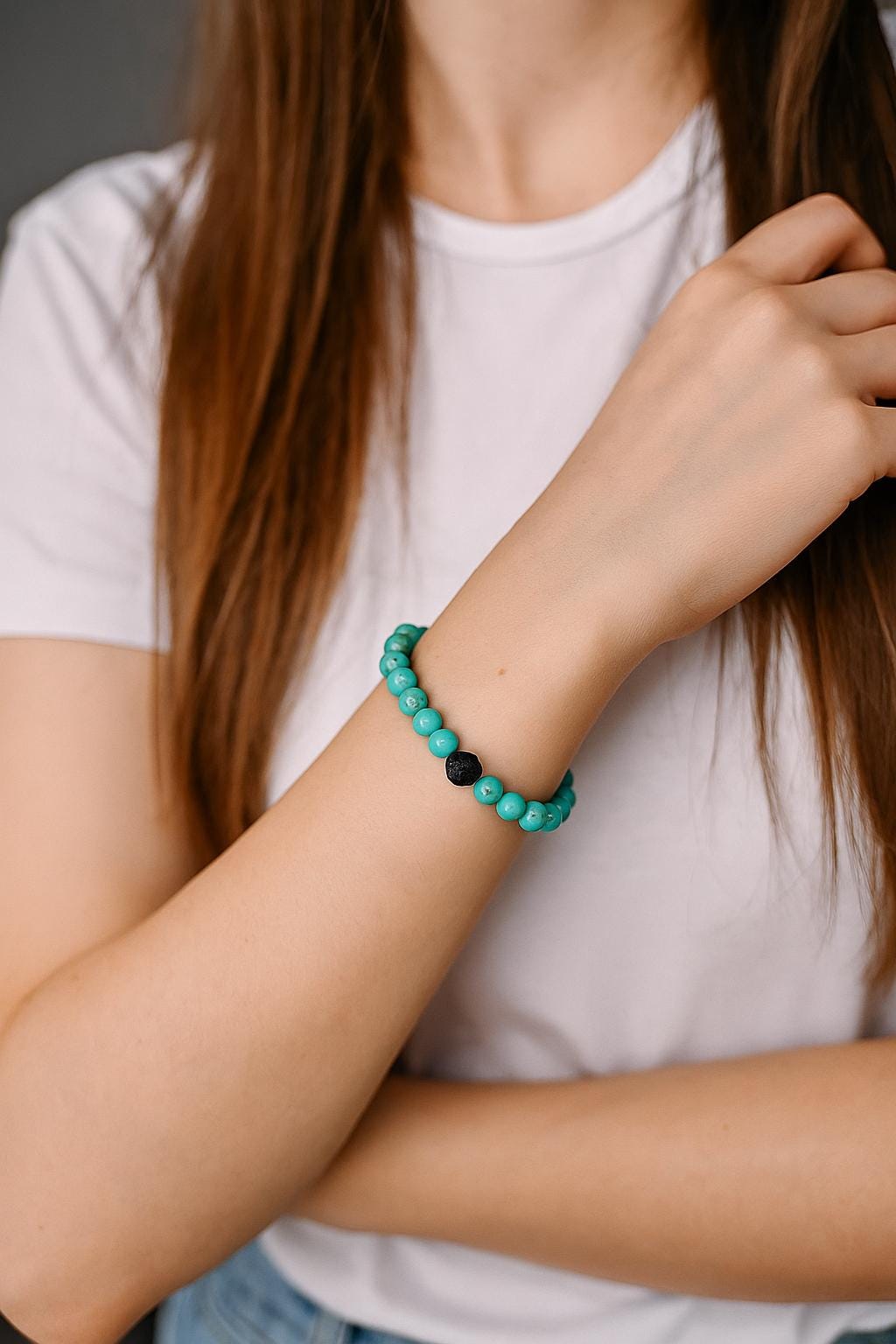 Dainty Turquoise Bracelet: 4mm Gemstone • Summer Friendship Jewelry