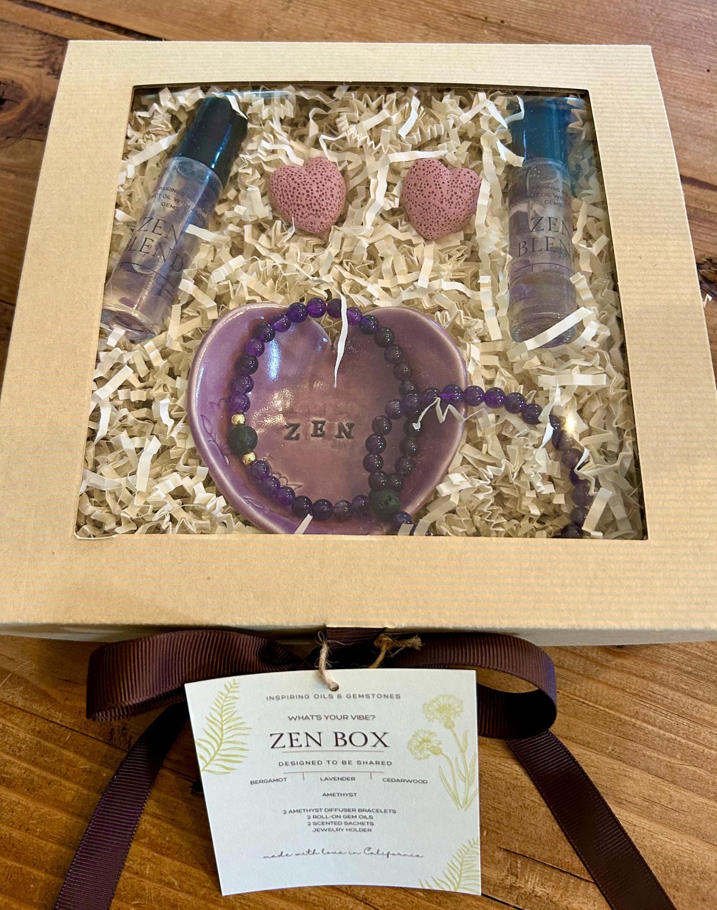 Mother Daughter and Best Friend Gift Box: Matching Gemstone Bracelets • Aromatherapy Set • Love, Zen or Joy Vibe