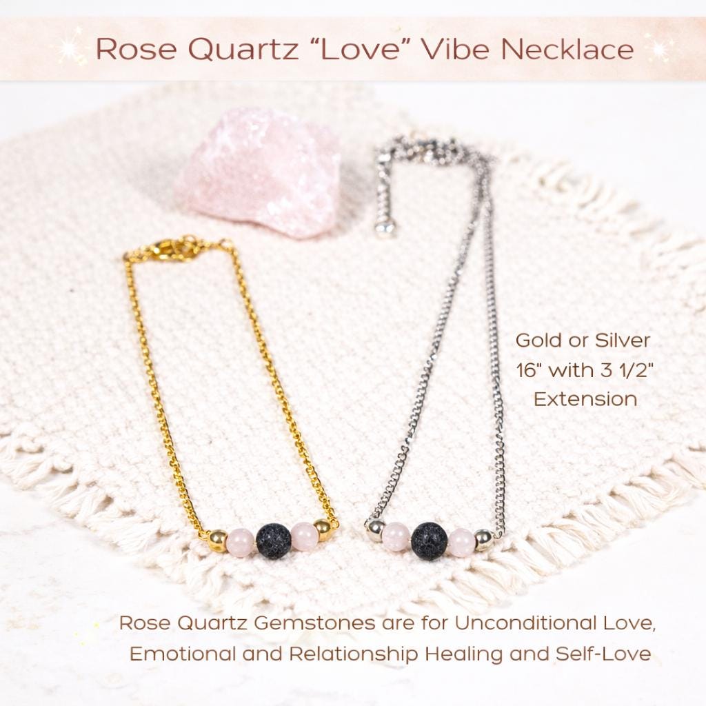 Gemstone Aromatherapy Diffuser Necklace: Lava Bead Essential Oil Jewelry