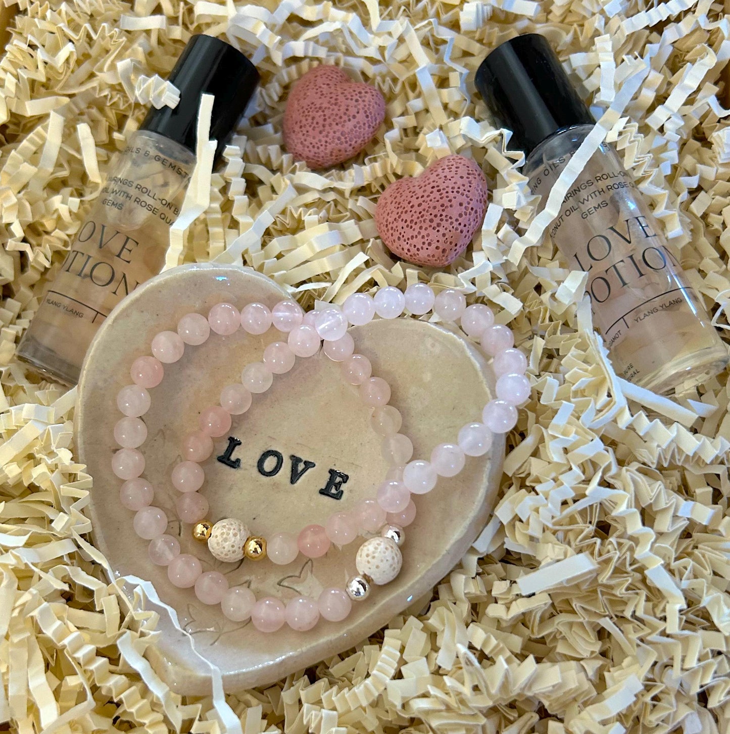 Mother Daughter and Best Friend Gift Box: Matching Gemstone Bracelets • Aromatherapy Set • Love, Zen or Joy Vibe