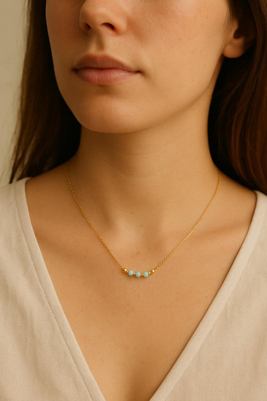 Dainty Birthstone Necklace: Gold or Silver • Personalized Family Gemstone Jewelry