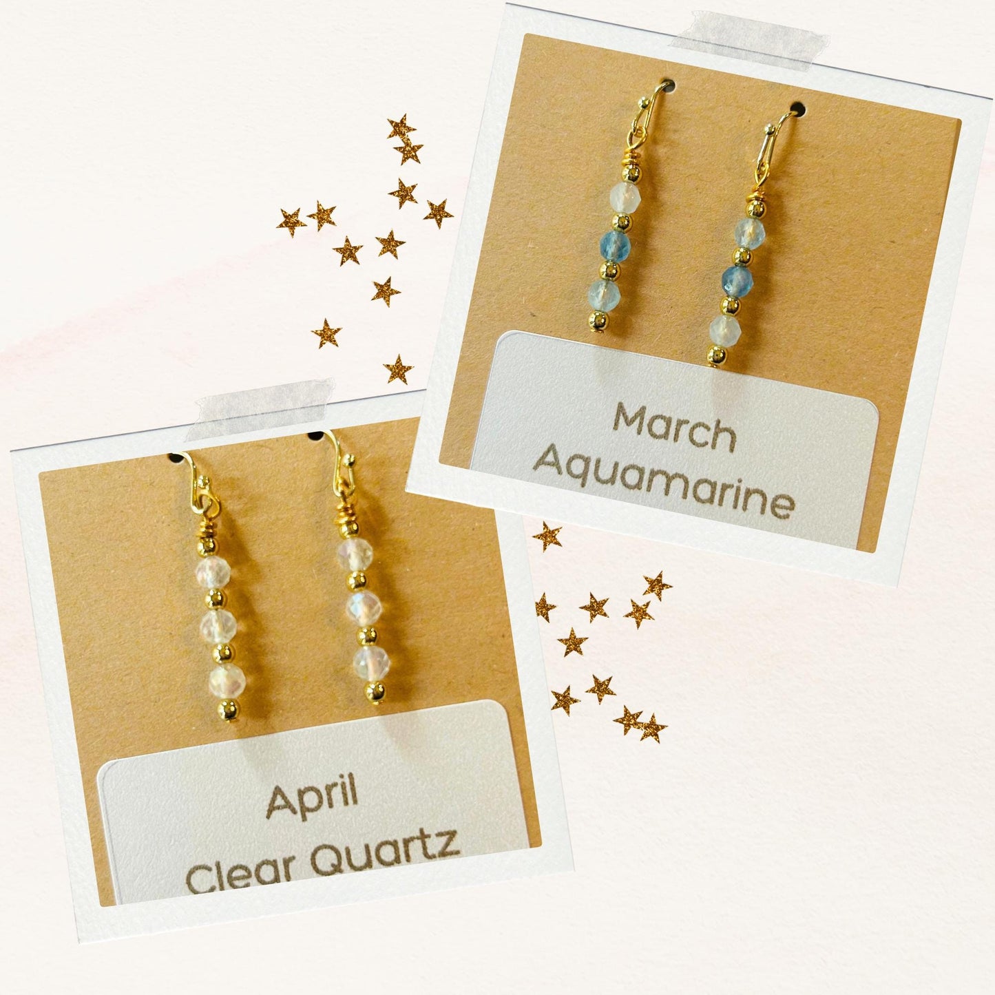 Dainty Birthstone Earrings for Moms, Sisters and Friends • Gold or Silver • Free to Personalize Your Family Gemstone Jewelry