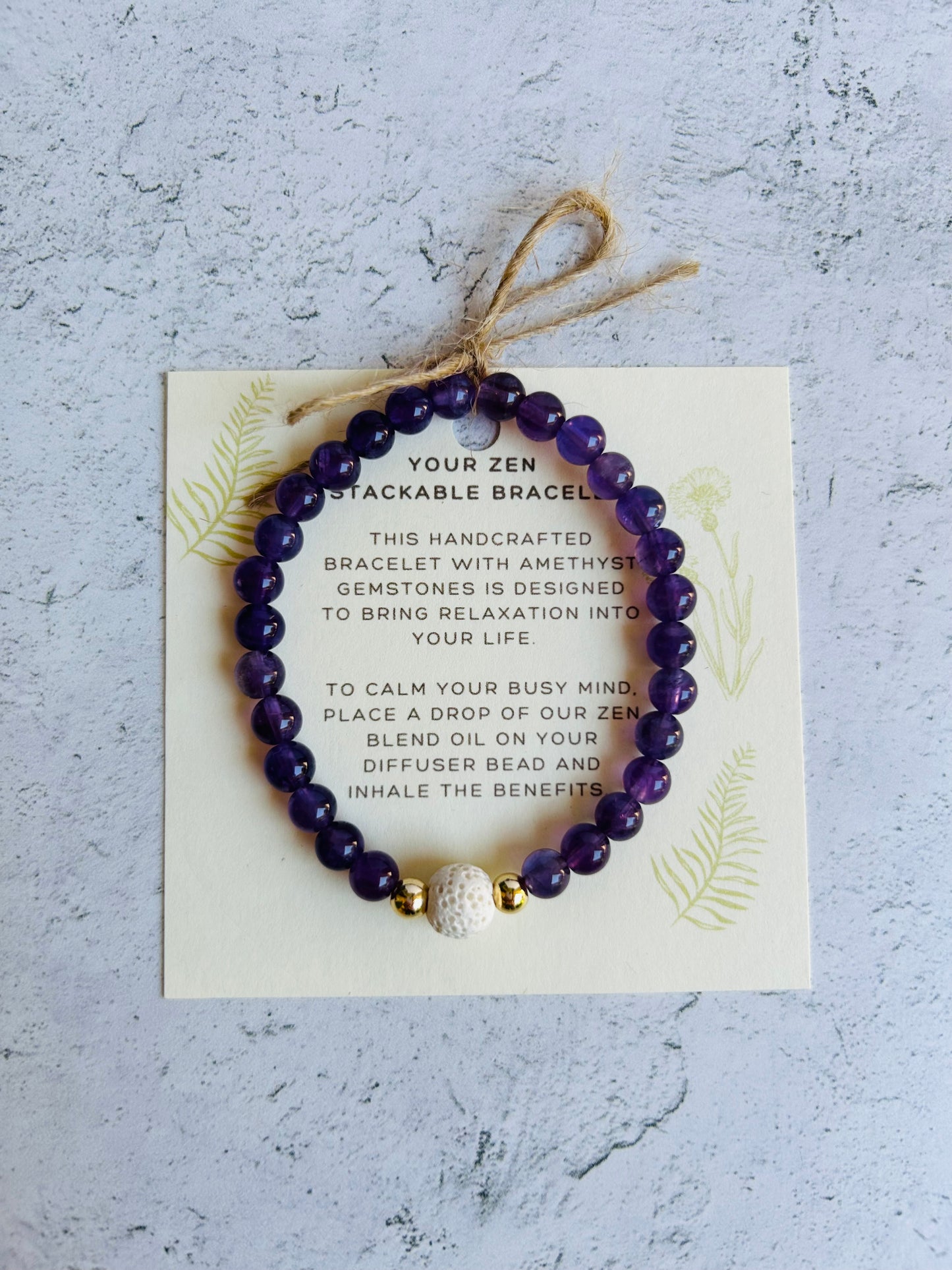 Genuine Gemstone Stretchy Bracelet • Choose 4mm or 6mm Beads • Amethyst, Rose Quartz, Lapis Lazuli, Tiger's Eye, Citrine, Labradorite or Moonstone • White or Black Lava Stone • Gold or Silver