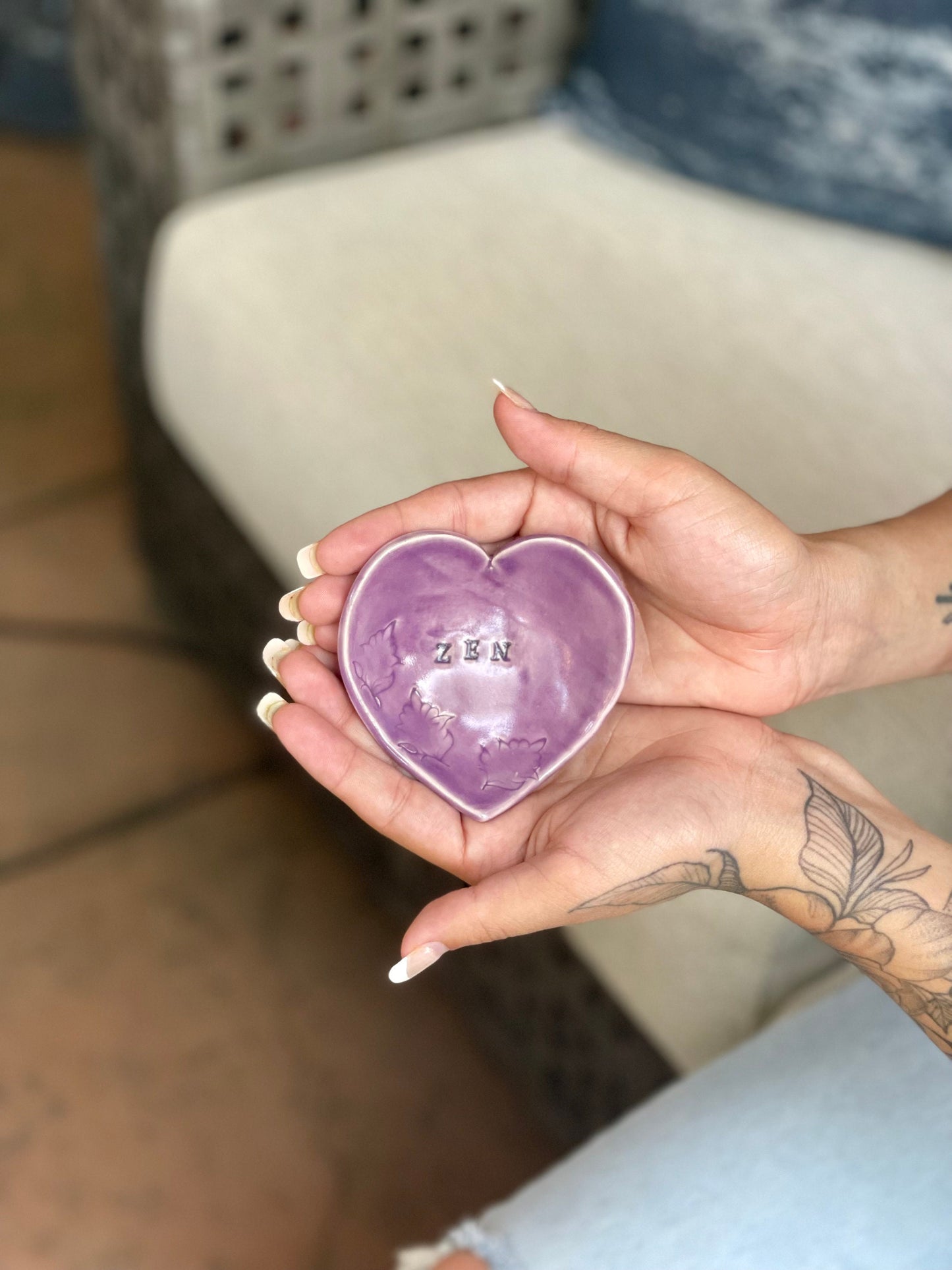 Handmade Ceramic Heart Ring Dish: Trinket Tray • Vibe Jewelry Holder