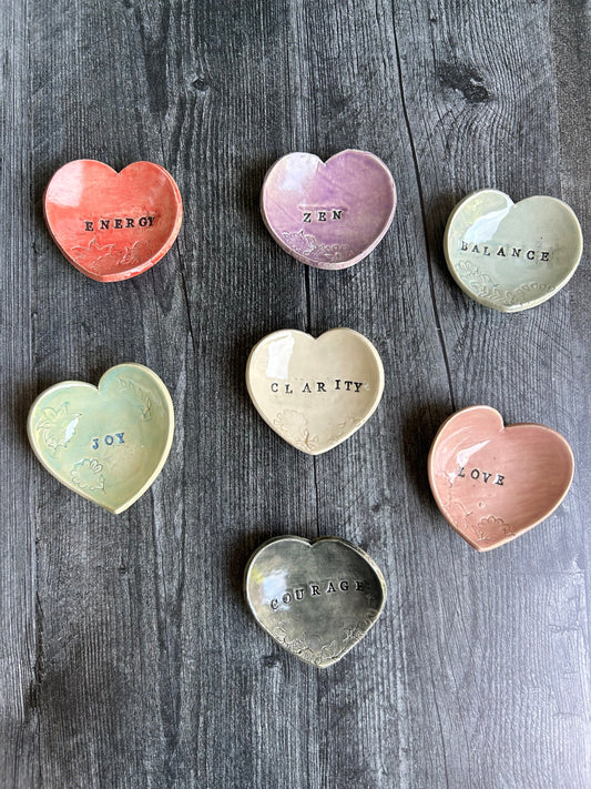 Handmade Ceramic Heart Ring Dish: Trinket Tray • Vibe Jewelry Holder