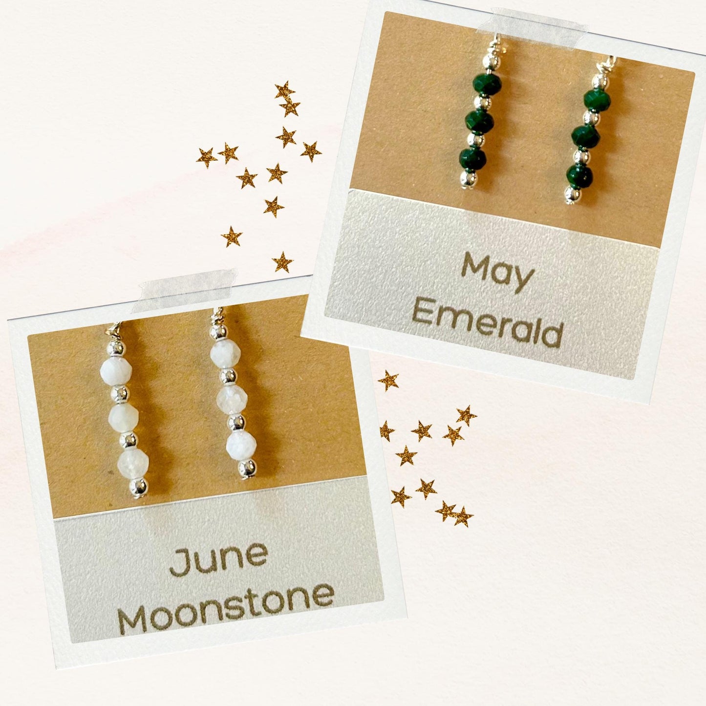 Dainty Birthstone Earrings for Moms, Sisters and Friends • Gold or Silver • Free to Personalize Your Family Gemstone Jewelry