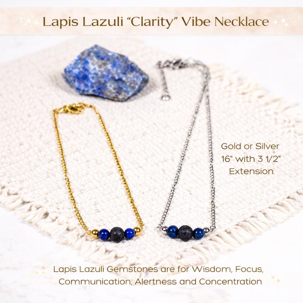 Gemstone Aromatherapy Diffuser Necklace: Lava Bead Essential Oil Jewelry