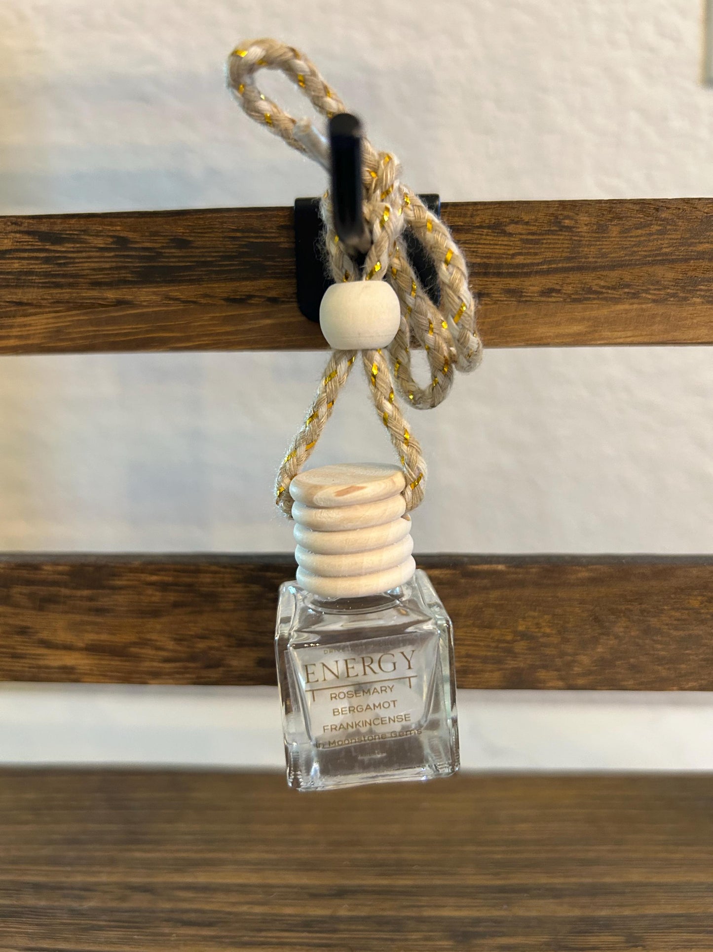 Pure Essential Oil Car Diffuser: Hanging Car Diffuser with Aromatherapy Oils & Gems • Vitality• Joy • Energy • Clarity • Courage • A Joyful Gift