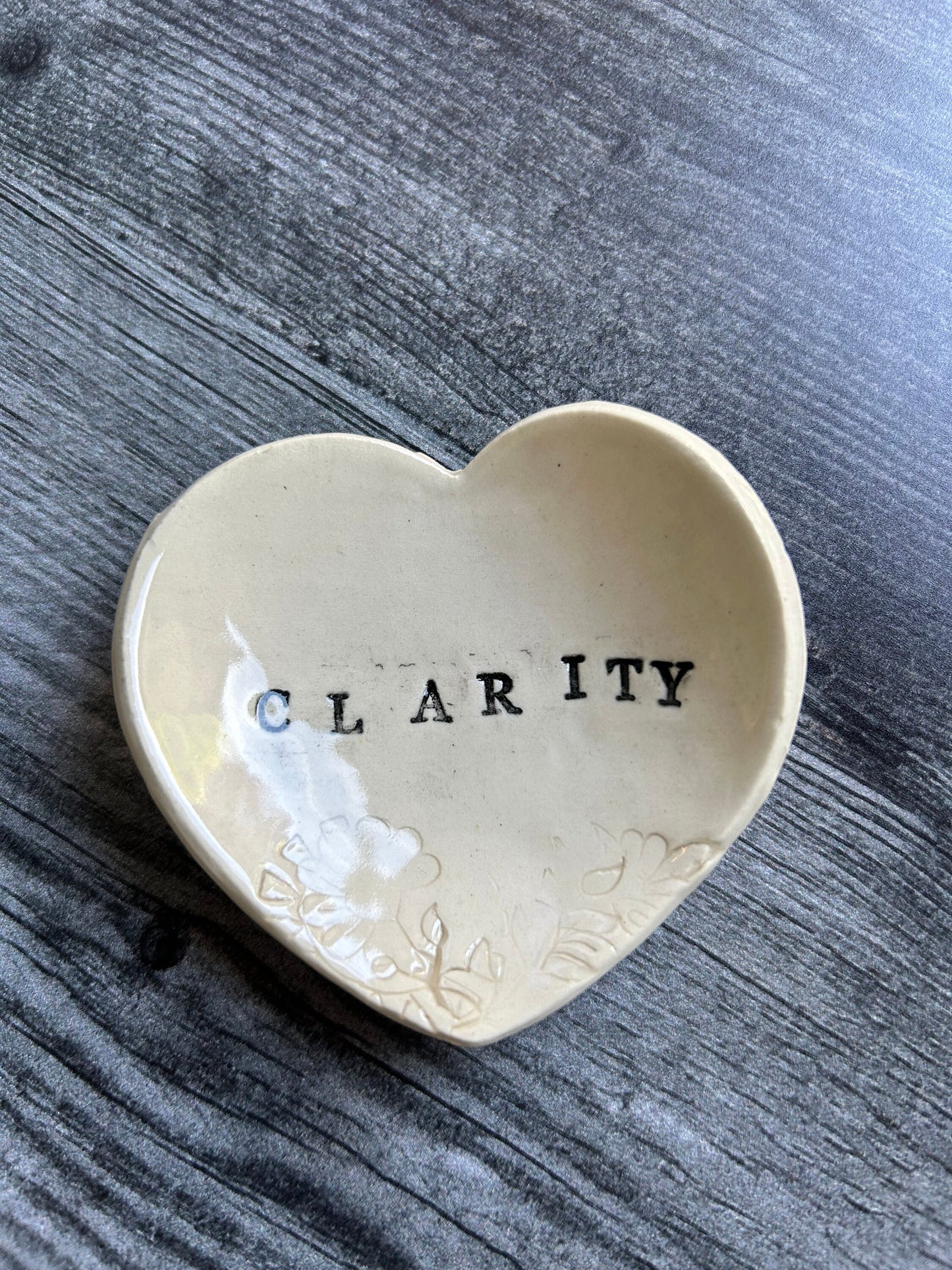 Handmade Ceramic Heart Ring Dish: Trinket Tray • Vibe Jewelry Holder