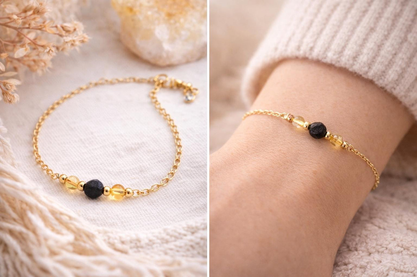 Gemstone Diffuser Bracelet: Lava Bead Aromatherapy • Essential Oil Jewelry