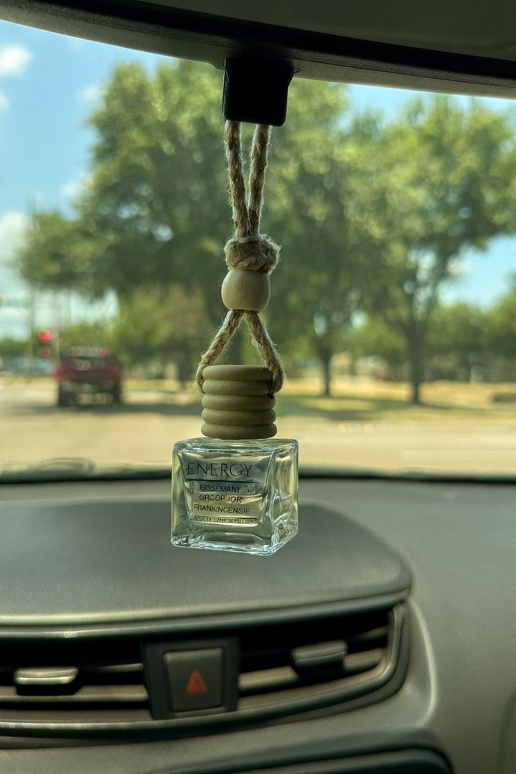 Pure Essential Oil Car Diffuser: Hanging Car Diffuser with Aromatherapy Oils & Gems • Vitality• Joy • Energy • Clarity • Courage • A Joyful Gift