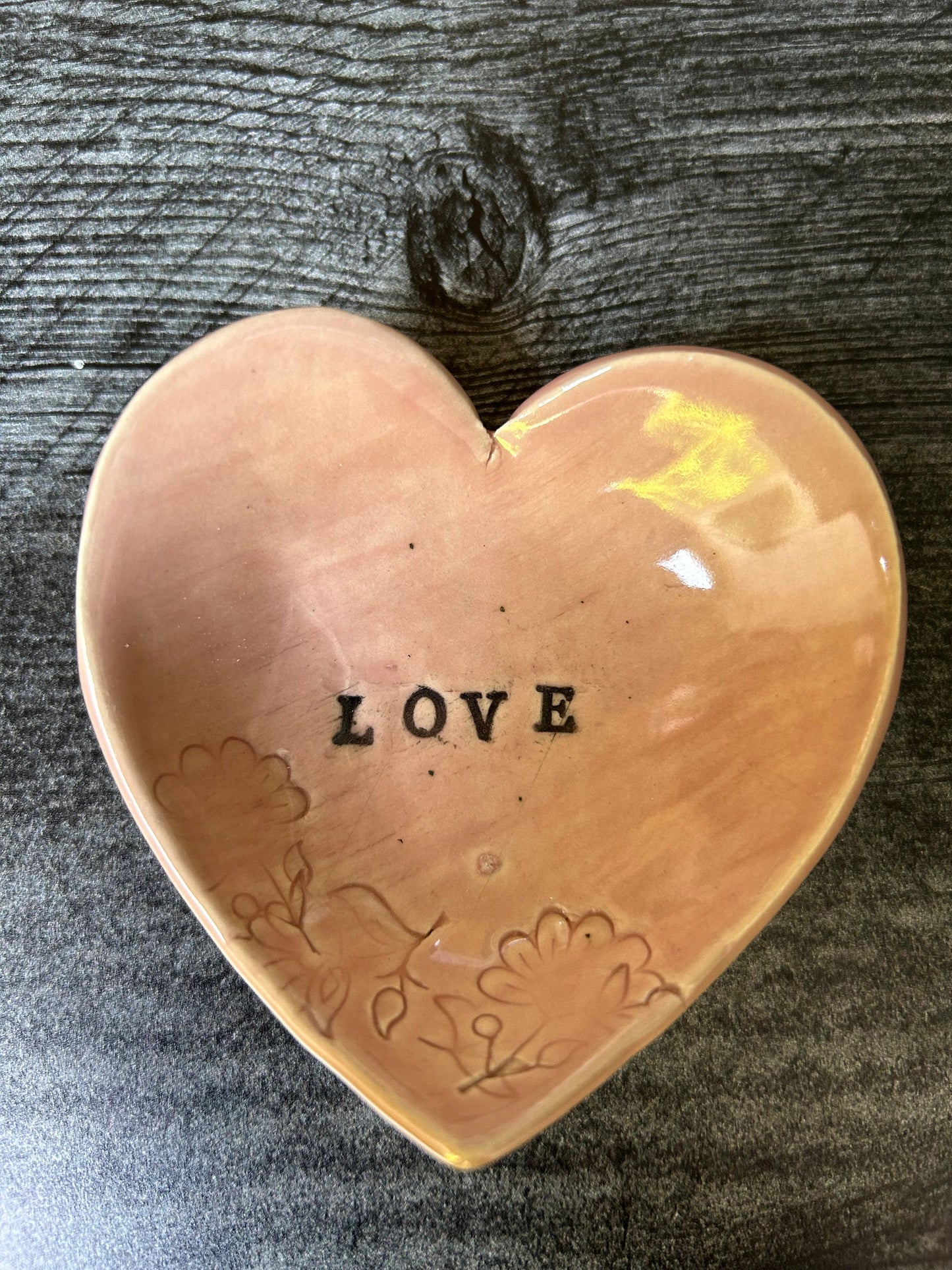 Handmade Ceramic Heart Ring Dish: Trinket Tray • Vibe Jewelry Holder