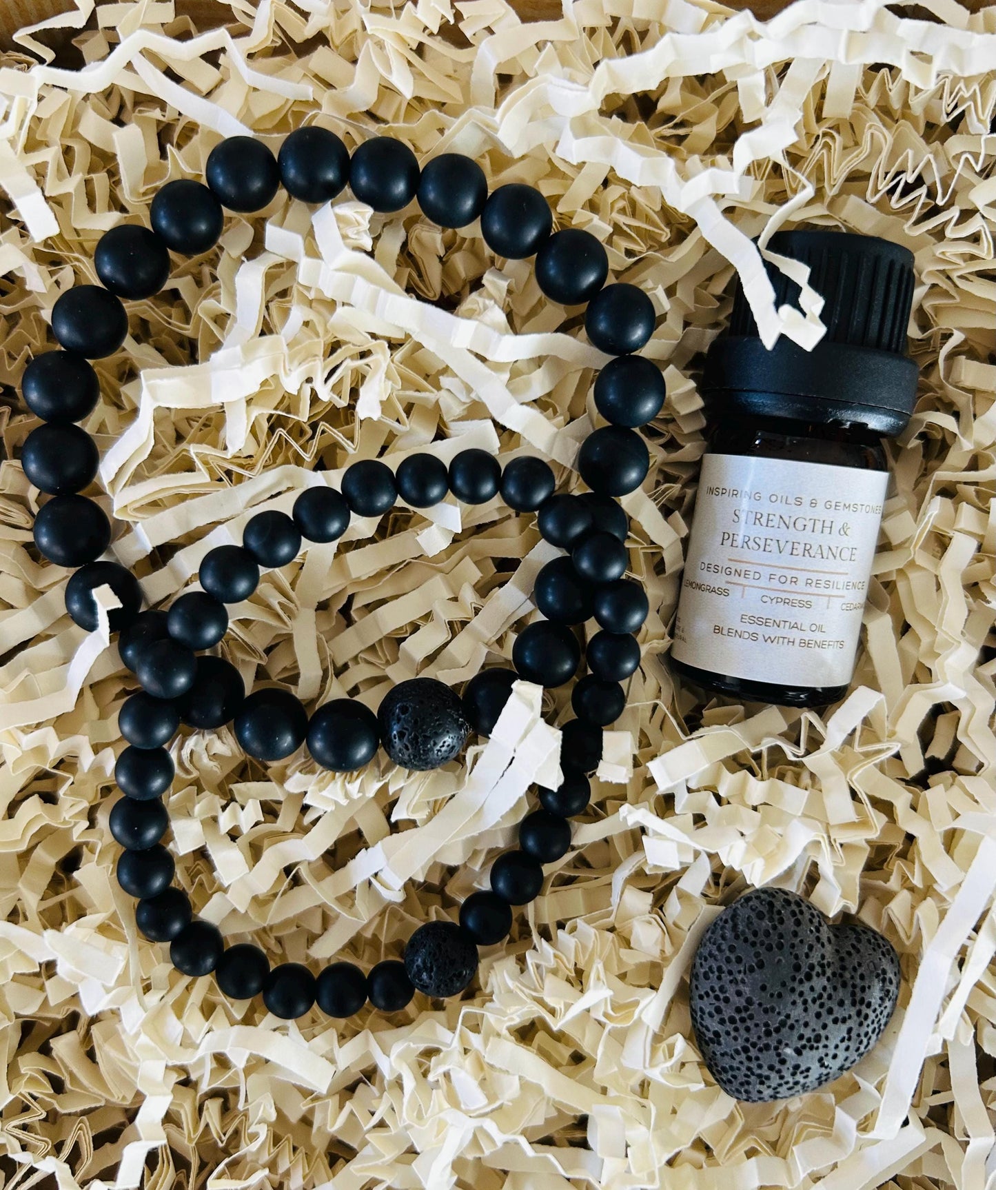 Matching Couple's Gemstone Bracelets with Aromatherapy Oil Blend