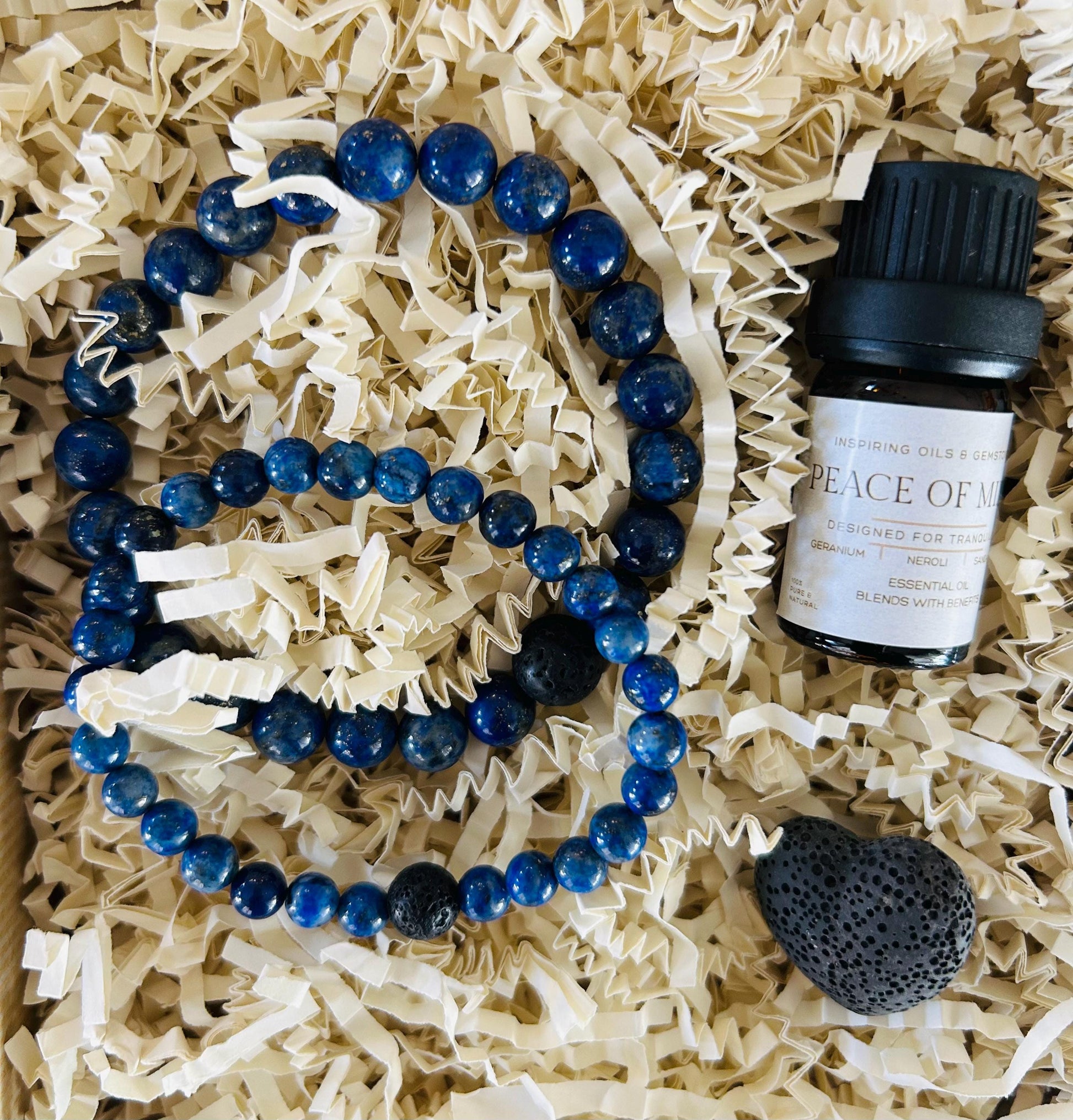 Matching Couple's Gemstone Bracelets with Aromatherapy Oil Blend