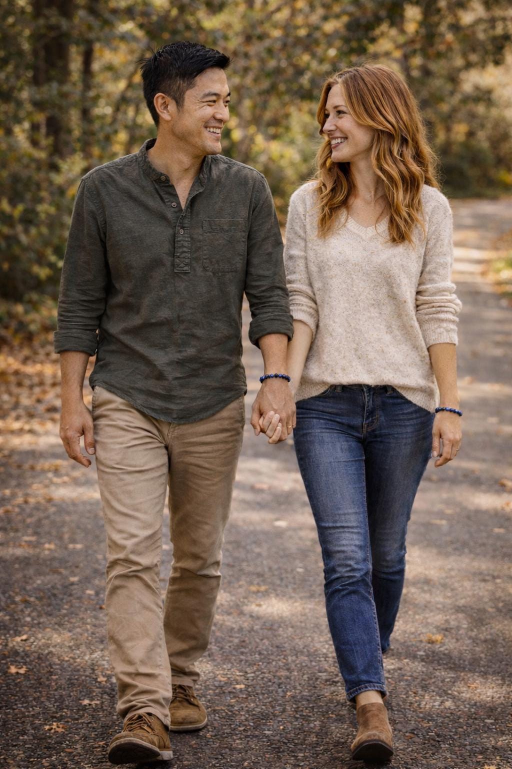 Matching Couple's Gemstone Bracelets with Aromatherapy Oil Blend
