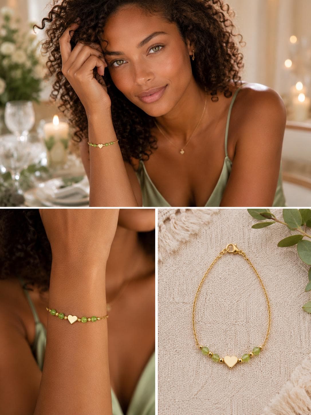 Personalized Birthstone Heart Bracelet • Dainty Birthstone Jewelry • Birthday Gift for Her • Teen Girl Gift • Gold or Silver • Handmade Gift